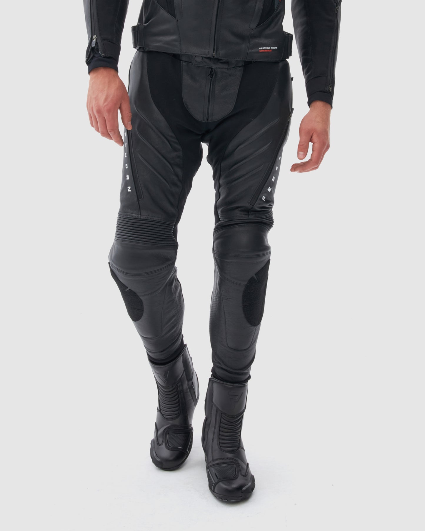 Veloce Leather Motorcycle Pants Black