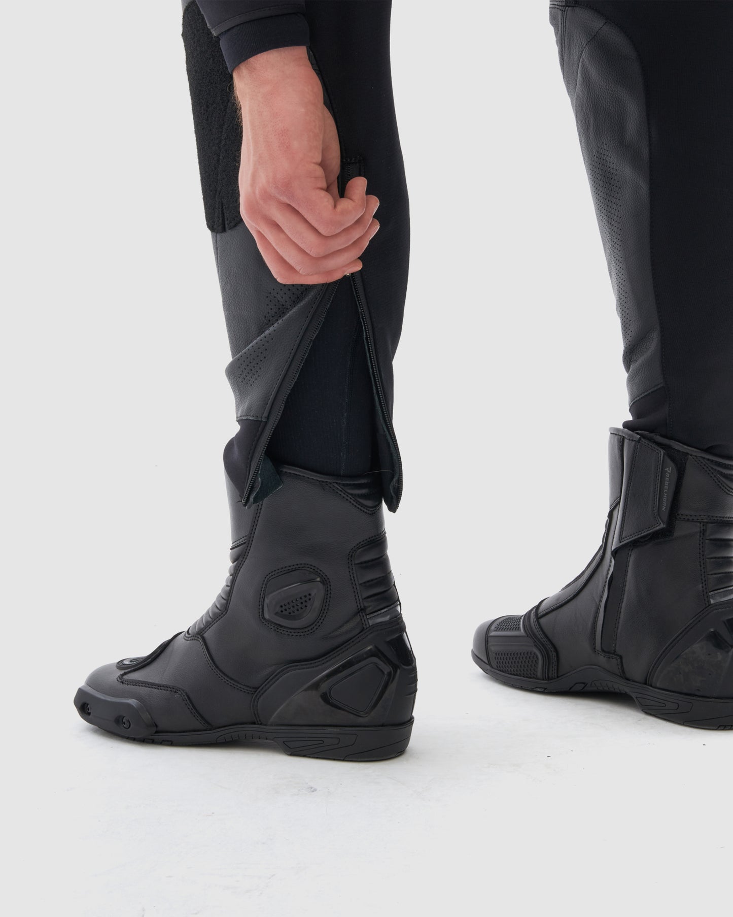 Veloce Leather Motorcycle Pants Black