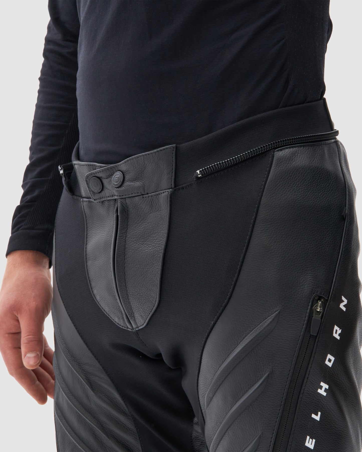 Veloce Leather Motorcycle Pants Black