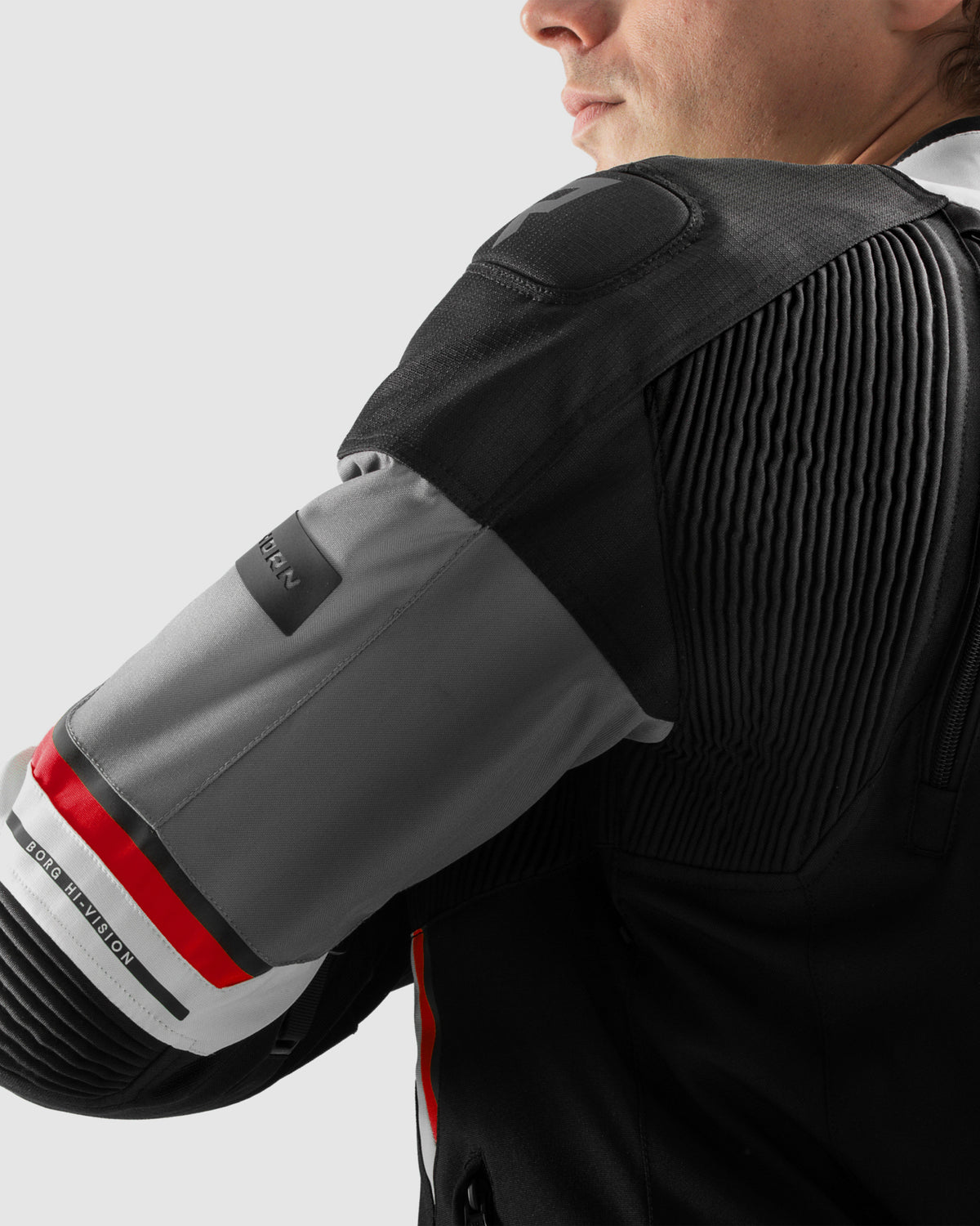 Borg II Motorcycle Jacket Black, Grey, Red – Rebelhorn Official