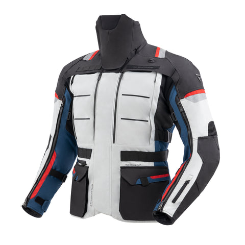 Cubby V Blue / Grey / Red Motorcycle Jacket