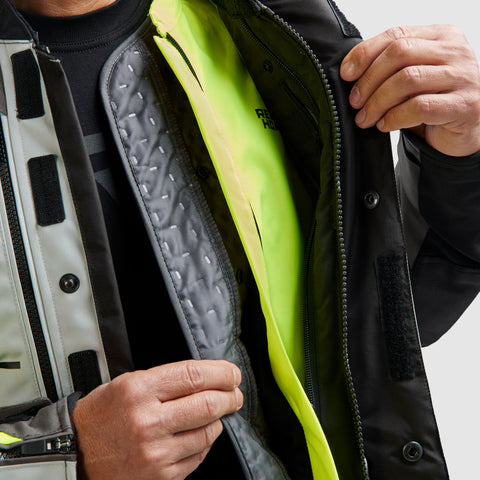 Cubby V Black / Grey / Fluo Yellow Motorcycle Jacket
