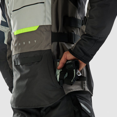 Cubby V Black / Grey / Fluo Yellow Motorcycle Jacket
