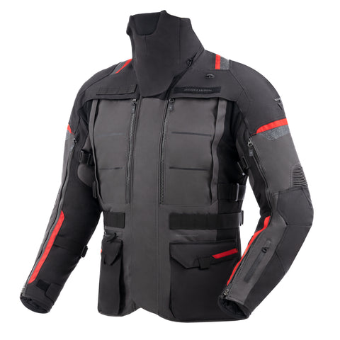 Cubby V Black / Anthracite / Red Motorcycle Jacket