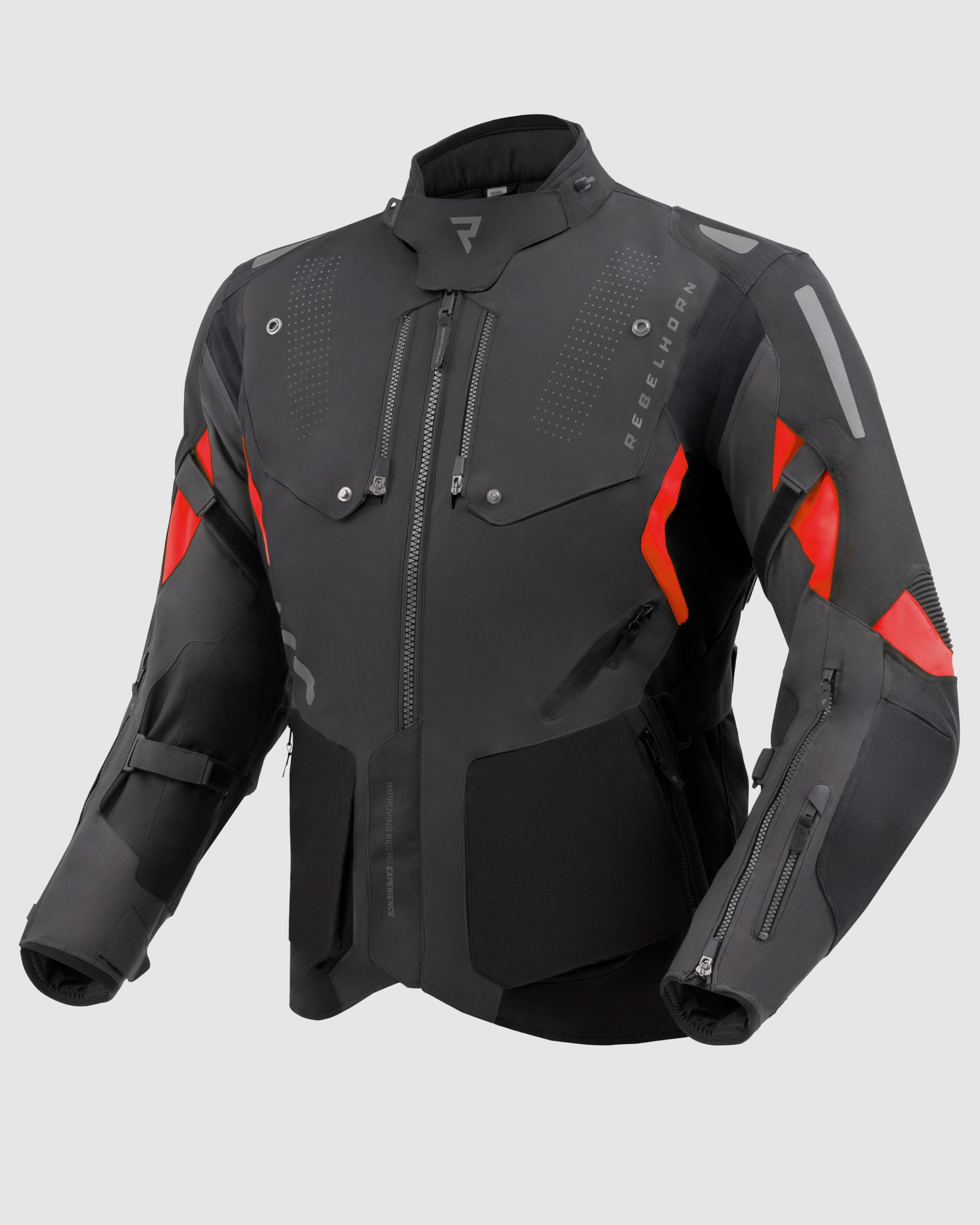 ペルージャTシャツL②リブジャケットL②ネックストラップ④ Hiker IV Motorcycle Jacket Red | Rebelhorn Official