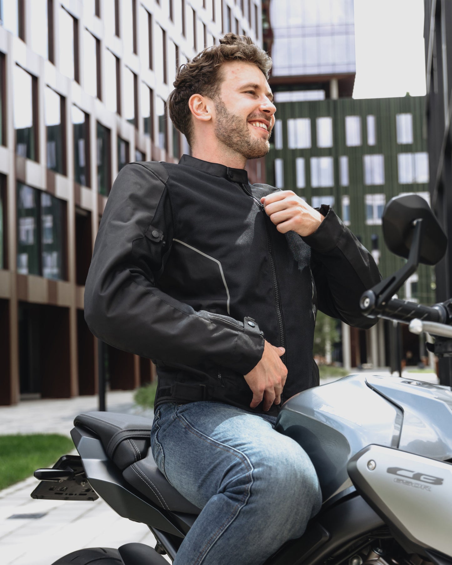 Wave Motorcycle Jacket Black