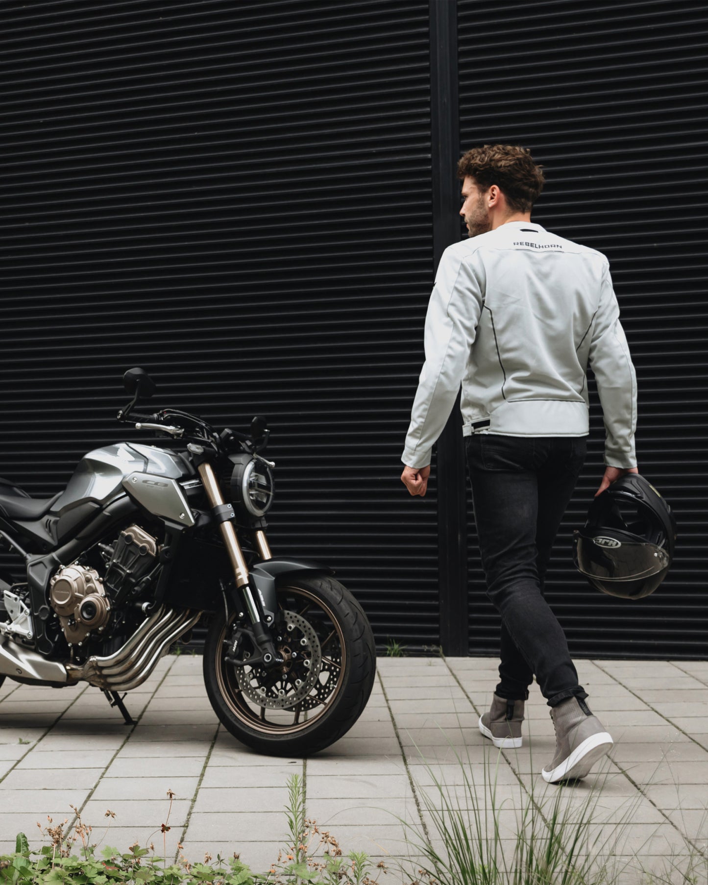 Wave Motorcycle Jacket Grey