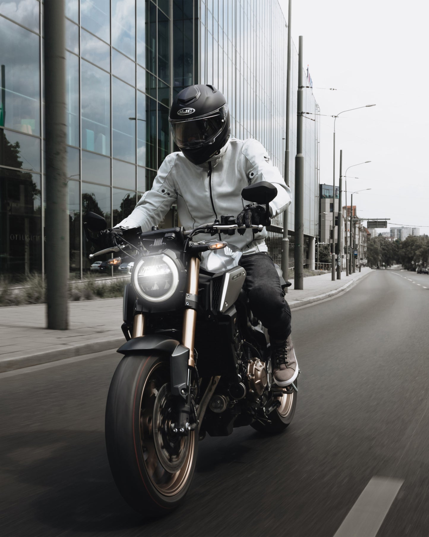 Wave Motorcycle Jacket Grey